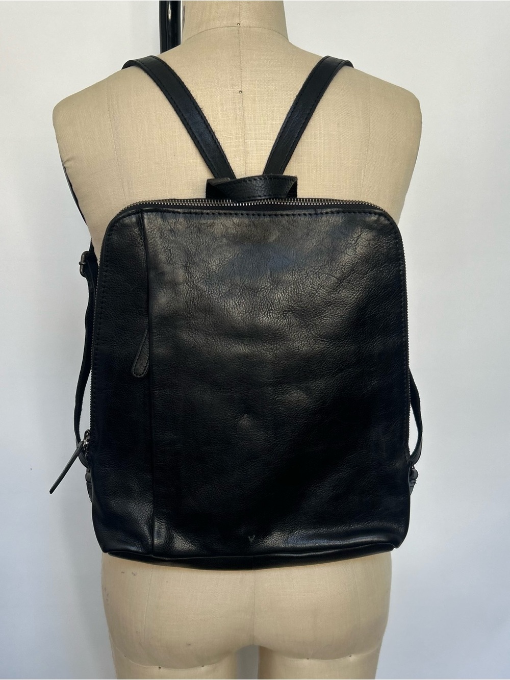 Black Leather Women's Backpack - Classic Minimalist Carry